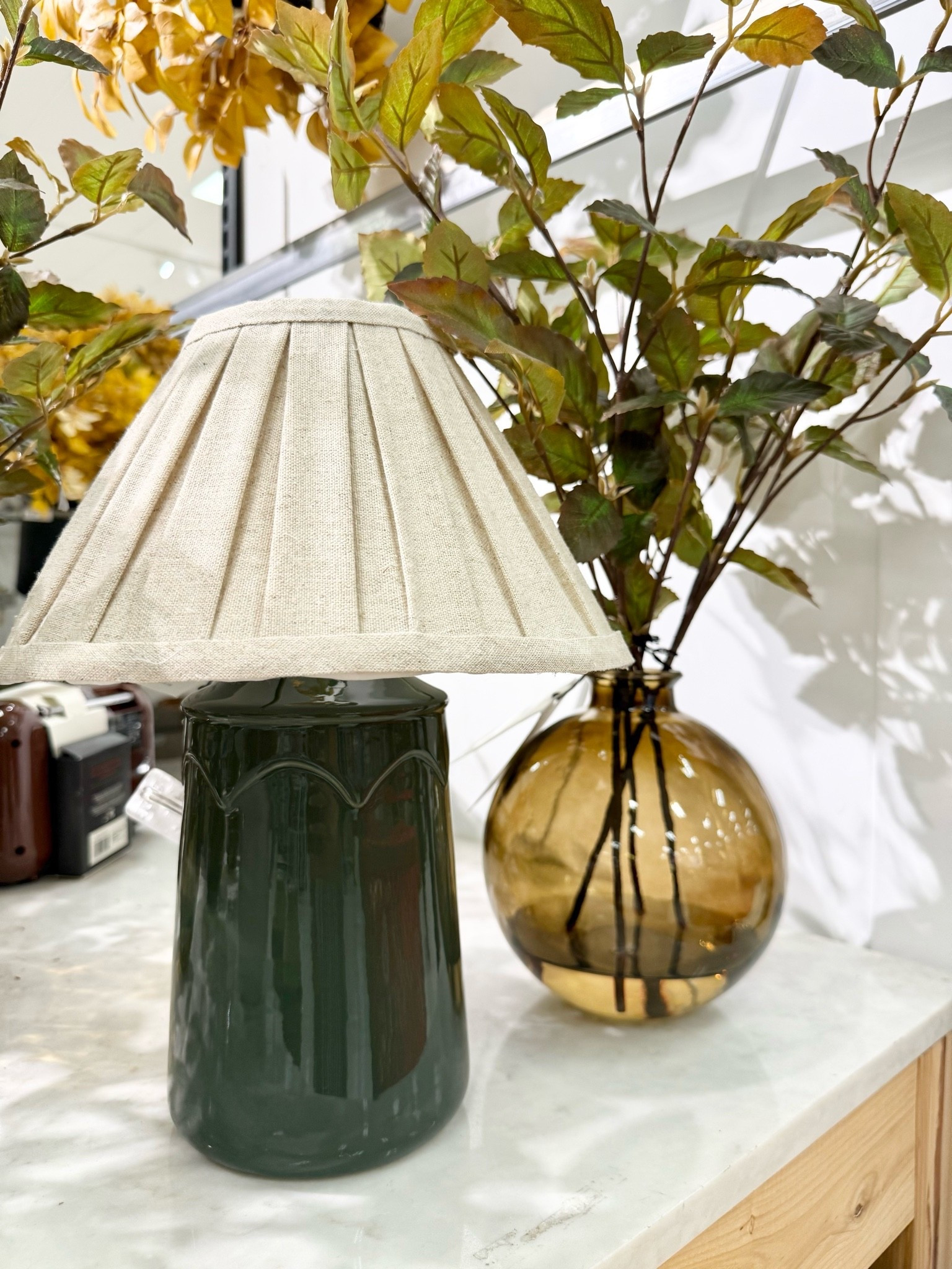 This little lamp is SO good. The rich green and pleated shade give it such an expensive, collected look. And these oversized fall stems are some of the prettiest I’ve found. Two easy pieces that instantly make a space feel more styled for fall. Both linked here!

#LTKHome #LTKFall #LTKSeasonal