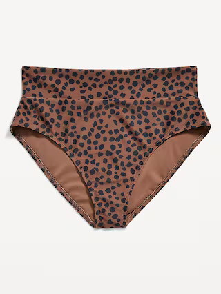 Matching High-Waisted Printed Banded Bikini Swim Bottoms for Women | Old Navy (US)