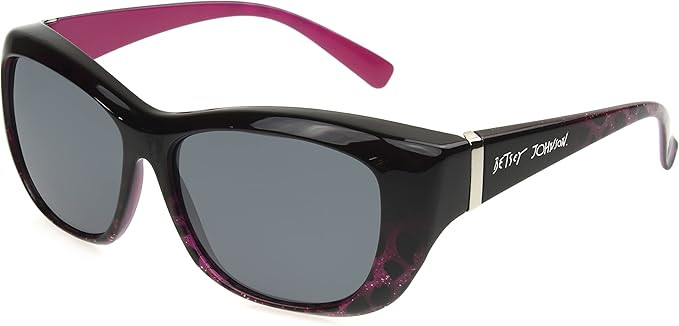 Betsey Johnson Women's Glitter Animal Fitsover Cat Eye Sunglasses | Amazon (US)