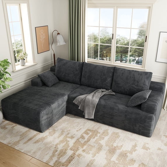 104" Cloud Sectional Couch with L-Shape Chaise, Modern Modular Sofa with Deep Seat, Upholstered C... | Walmart (US)