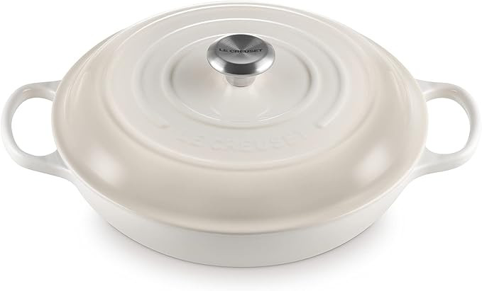 Le Creuset Enameled Cast Iron Signature Braiser, 3.5 qt., Meringue | Amazon (US)