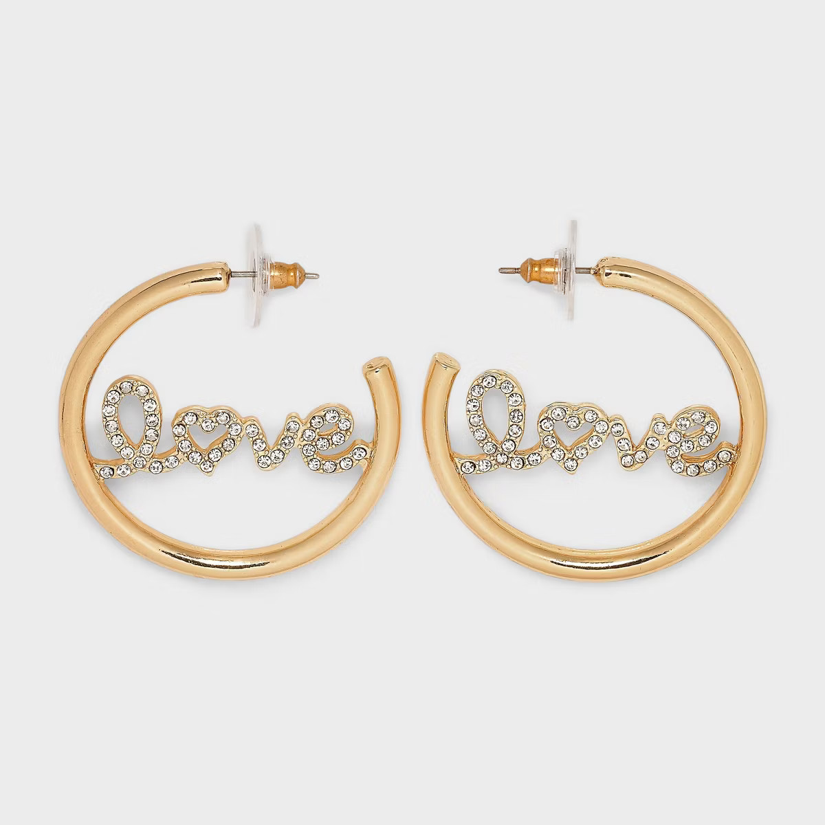 SUGARFIX by BaubleBar "Love Out Loud" Hoop Statement Earrings - Gold | Target