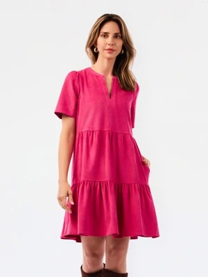Adelyn Suede Dress | Pink | Mary Square