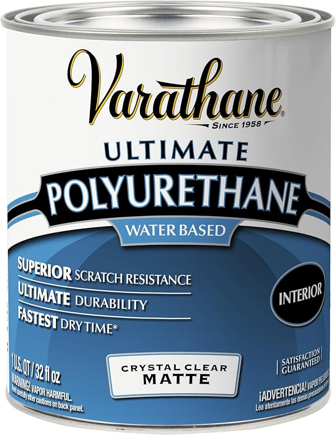 Varathane 262074 Water-Based Ultimate Polyurethane, Quart, Matte | Amazon (US)