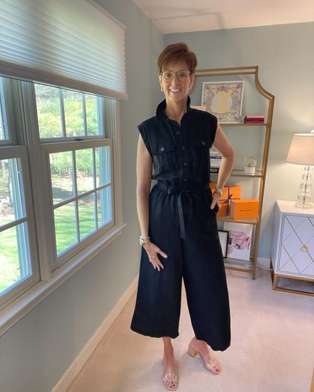 Just arrived from Loft.
Tried these on in store during my last visit but they didn’t have the sizes. 
This black linen cargo jumpsuit is fantastic with an elastic tie waist. Size small.
Absolutely loving the shirt dress trend and this blue and white poplin dress is perfect. Size small
The sleeveless chambray top and cream wide leg pants and a favorite outfits. Size small in the top and 29 in the pants.

Over 50 fashion, tall fashion, workwear, everyday, timeless, Classic Outfits

Hi I’m Suzanne from A Tall Drink of Style - I am 6’1”. I have a 36” inseam. I wear a medium in most tops, an 8 or a 10 in most bottoms, an 8 in most dresses, and a size 9 shoe. 

fashion for women over 50, tall fashion, smart casual, work outfit, workwear, timeless classic outfits, timeless classic style, classic fashion, jeans, date night outfit, dress, spring outfit

#LTKfindsunder100 #LTKworkwear #LTKover40