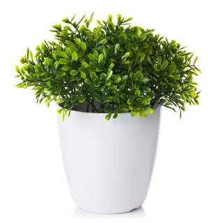 Enova Home Artificial Greenery in White Pot For Home Office Decoration (6213) | Bed Bath & Beyond