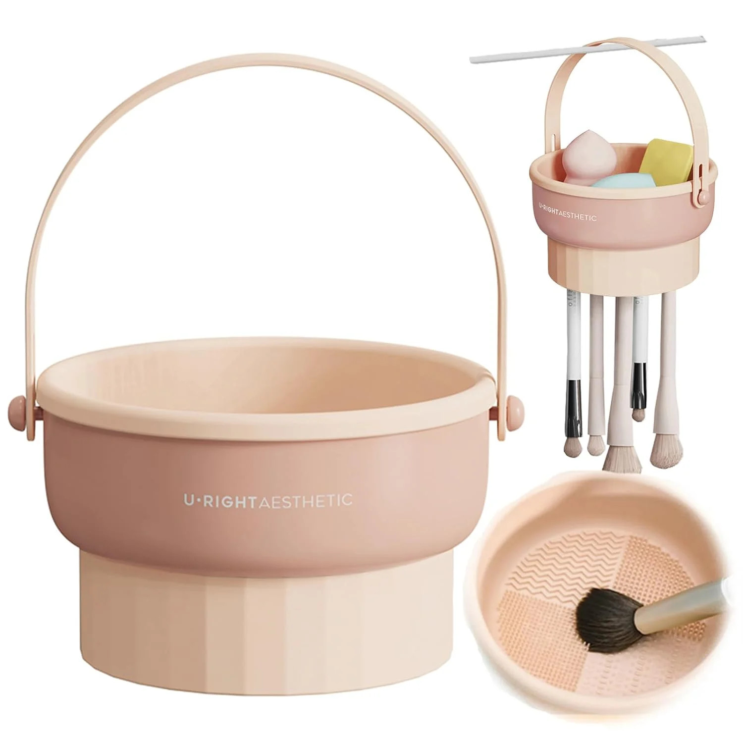 Makeup Brush Cleaning Mat 2 in 1 Silicone Makeup Brush Cleaner Bowl with Drying Holder Brush Clea... | Walmart (US)