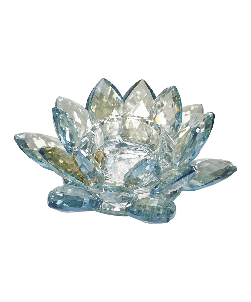 Sagebrook Home Collectibles and Figurines BLUE - Blue Lotus Crystal Tealight Holder | Zulily