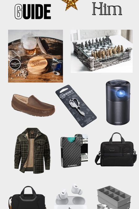 Gift Guide for the Man in your life, who has everything ~ 2022

1. Drink Smoking Kit
2. Roman Gladiator Chess Set
3. Ugg Leather Slippers
4. Multi Tool
5. Mini Projector with Wi-Fi & Speaker
6. Plaid, Flannel Shirt
7. Karben Credit Card Holder/Wallet
8. Tumi Laptop Brief/Organizer
9. Tumi Organizer Brief
10. Apple Air Pods
11. Cocktail Square Ice Cube Trays

#Giftguidemen #giftguideforhim #giftsforthemanwhohaseverything 

#LTKGiftGuide #LTKmens #LTKHoliday