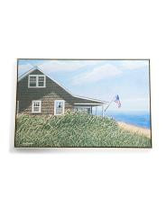 24x36 Coastal House With Flags Art | TJ Maxx