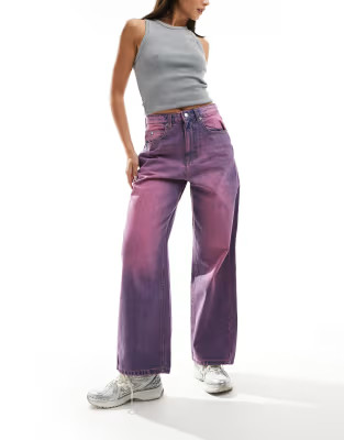 DTT baggy fit boyfriend jeans in purple wash | ASOS (Global)