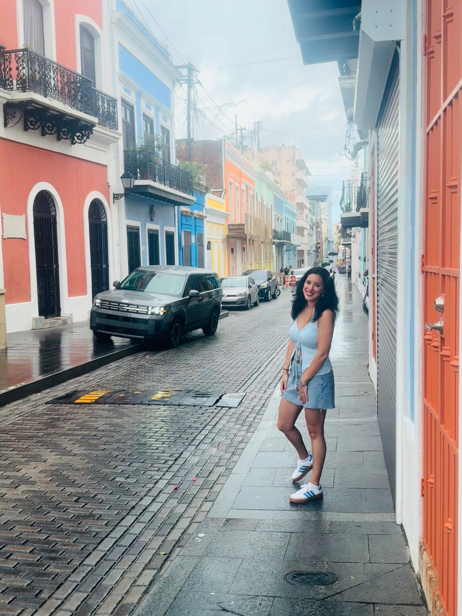 Had to wear comfy Adidas while walking 12k+ steps in Old San Juan. Don’t forget your umbrella like I did 🤭
