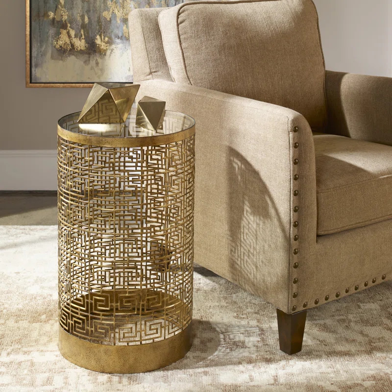Kaci Glass Top End Table | Wayfair North America