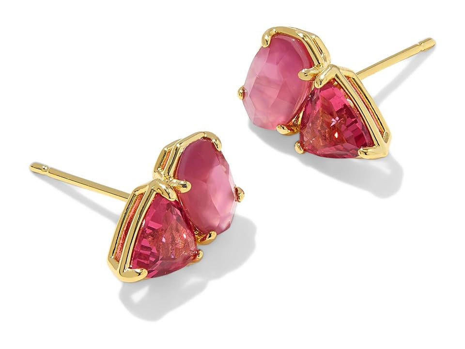Kendra Scott Tatum Stud Women's Earrings Earring Gold Pink Mix, Brass | Zappos