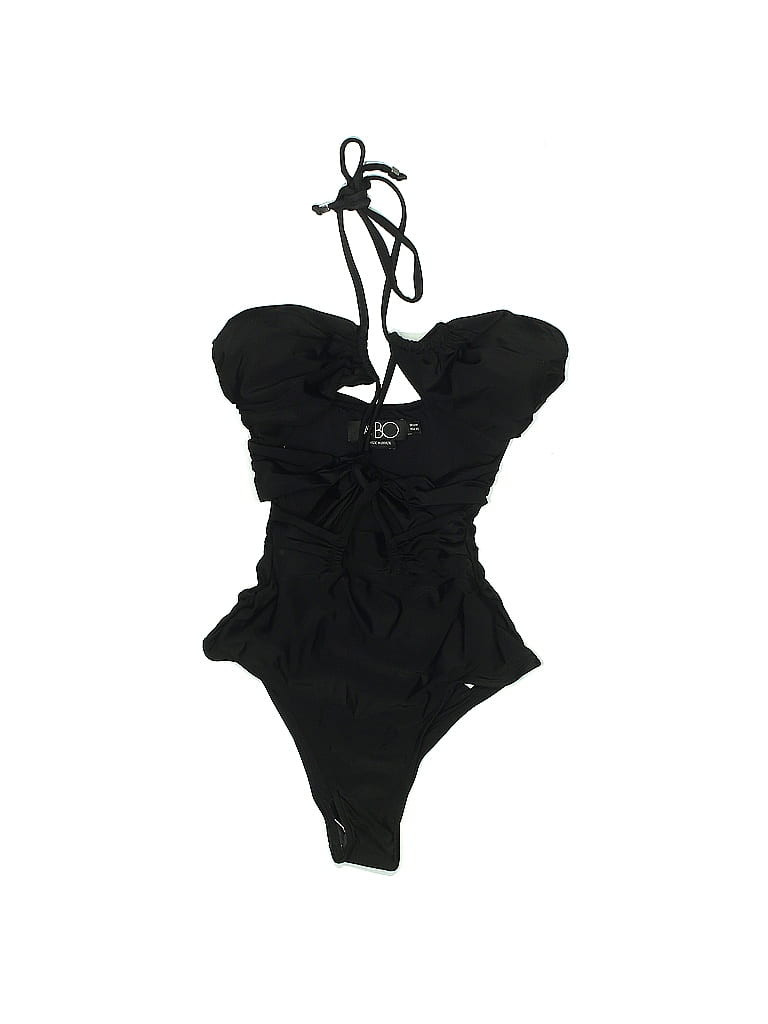 PatBO One Piece Swimsuit: Black Graphic Swimwear - Size X-Small | ThredUp