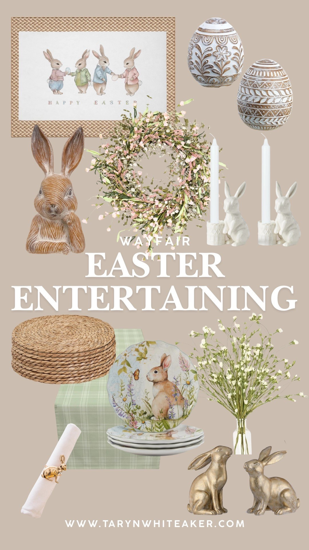 Easter hosting finds from Wayfair 🌿

Easter table decor, bunny home decor, spring wreath, Easter tablescape ideas, woven placemats, pastel table runner, rabbit dinner plates, gold bunny napkin rings, spring centerpiece, neutral Easter decor, farmhouse Easter styling.

#LTKSeasonal #LTKSpringSale #LTKHome