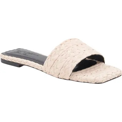 André Assous Alia Slide Sandal in Natural Raffia at Nordstrom, Size 5 | Nordstrom