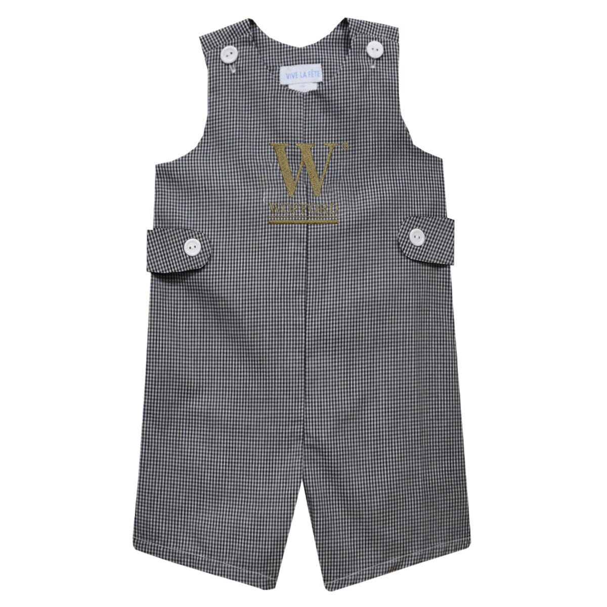 Wofford Terriers Vive La Fete Infant Gingham Jon Jon Romper - Black | Lids