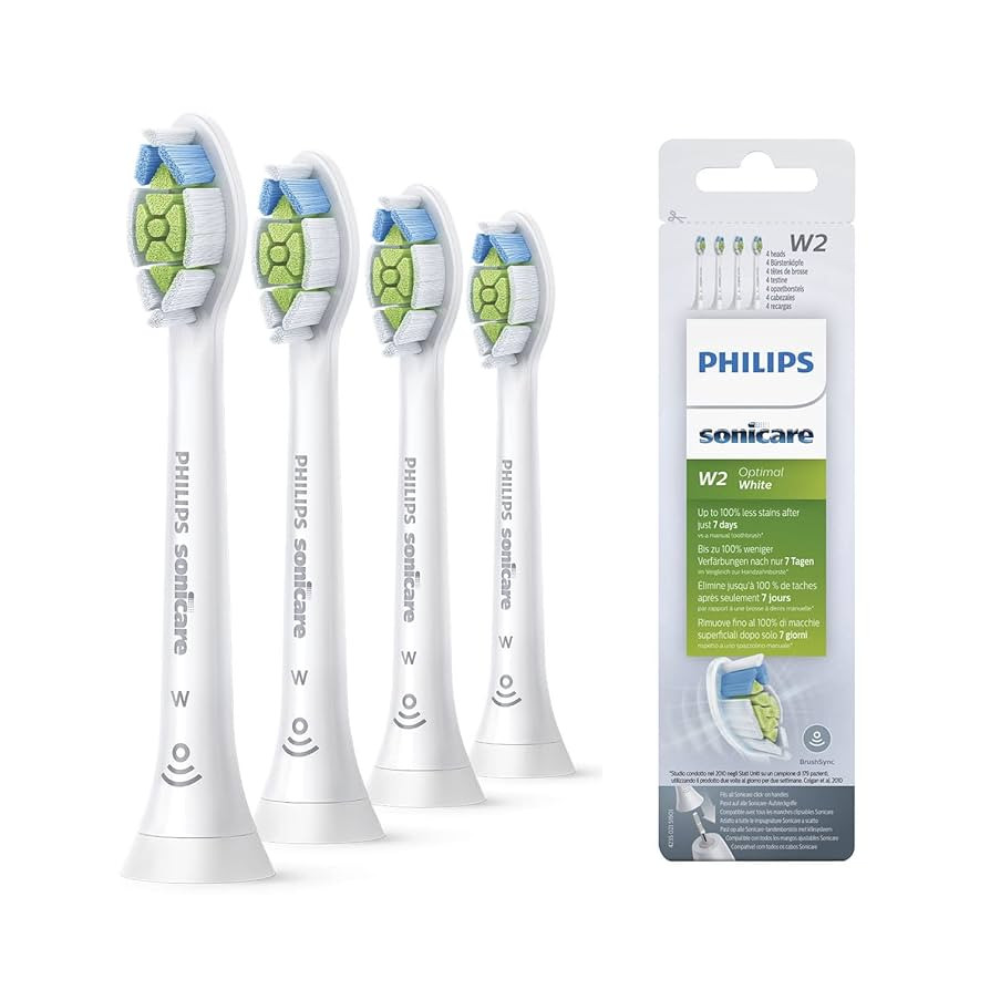 Philips Sonicare Original W2 Optimal White Standard Sonic Toothbrush Heads - 4 Pack in White (Mod... | Amazon (US)