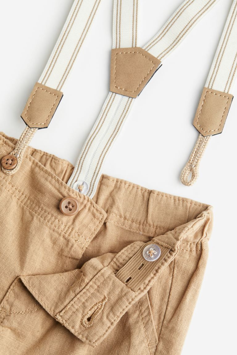 2-piece Set with Suspenders - Mint green/beige - Kids | H&M US | H&M (US + CA)