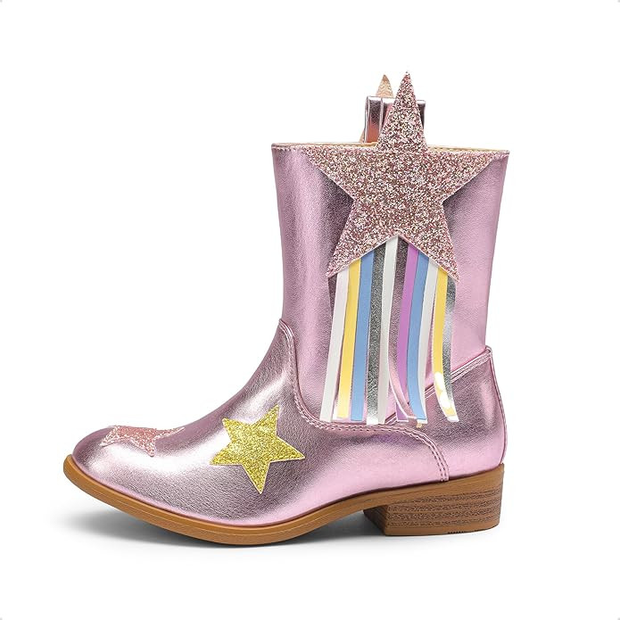 DREAM PAIRS Girls Cowgirl Cowboy Western Mid Calf Tassel Boots | Amazon (US)