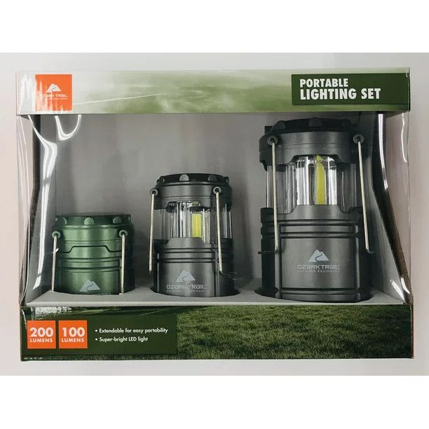 Ozark Trail 3 Pack AAA &AA Batteries LED Camping Lanterns | Walmart (US)