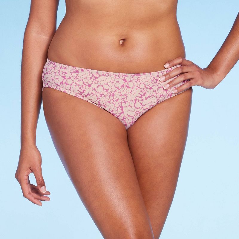 Women's Floral Print High Coverage Hipster Bikini Bottom - Kona Sol™ Pink | Target