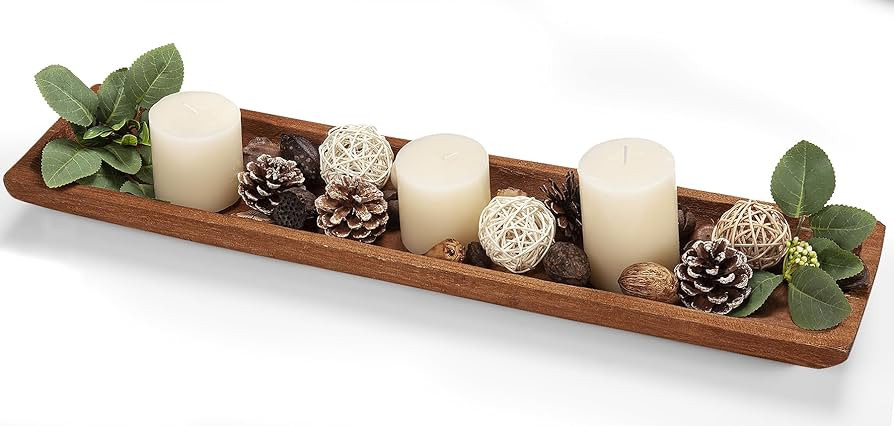 Uziass Wooden Dough Bowls, 27.75” Hand Carved Large Wood Dough Bowls Rustic Wood Decorative Bow... | Amazon (US)