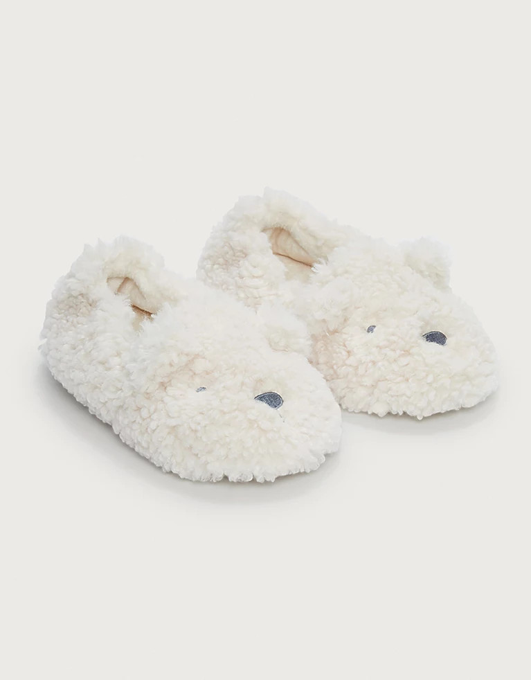 Teddy Bear Borg Slippers | The White Company UK & ROW