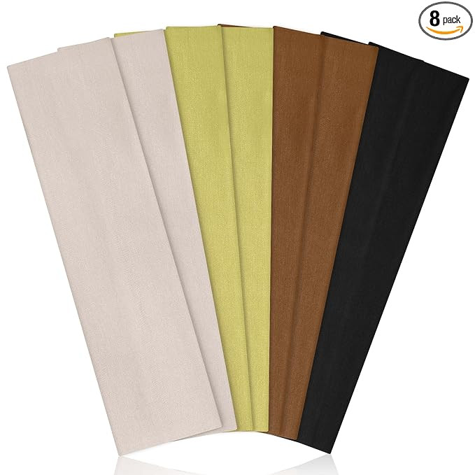 Ztomine Headbands for Women, 8pcs Stretchy Non Slip Soft Cotton Cloth Hair Bands for Sports, Work... | Amazon (US)