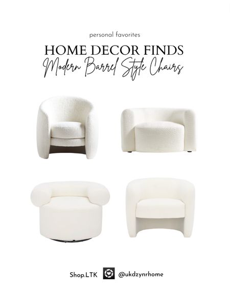 Modern Barrel Style Chairs | Armchairs | Swivel Chairs | Accent Chairs

#LTKhome #LTKFind