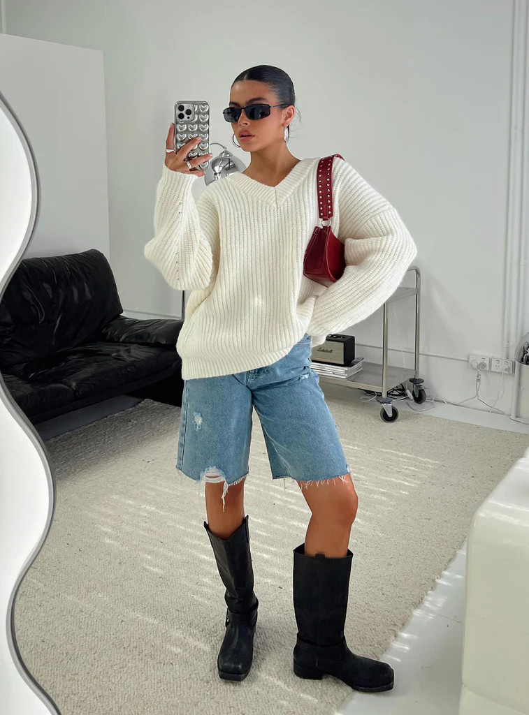 Jem Oversized Sweater Cream | Princess Polly US