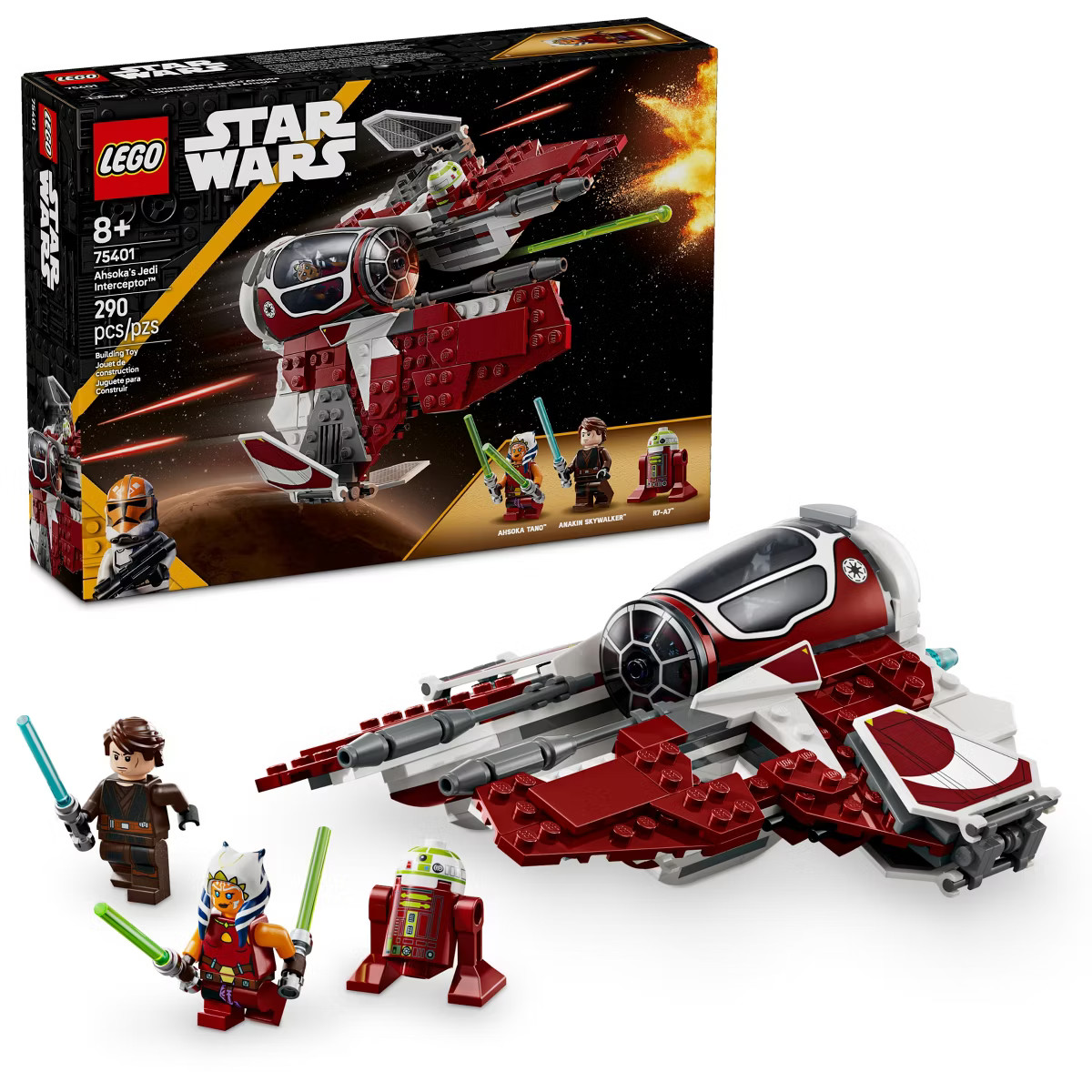 LEGO Star Wars The Clone Wars Ahsoka's Jedi Interceptor Spaceship Building Toy 75401 | Target