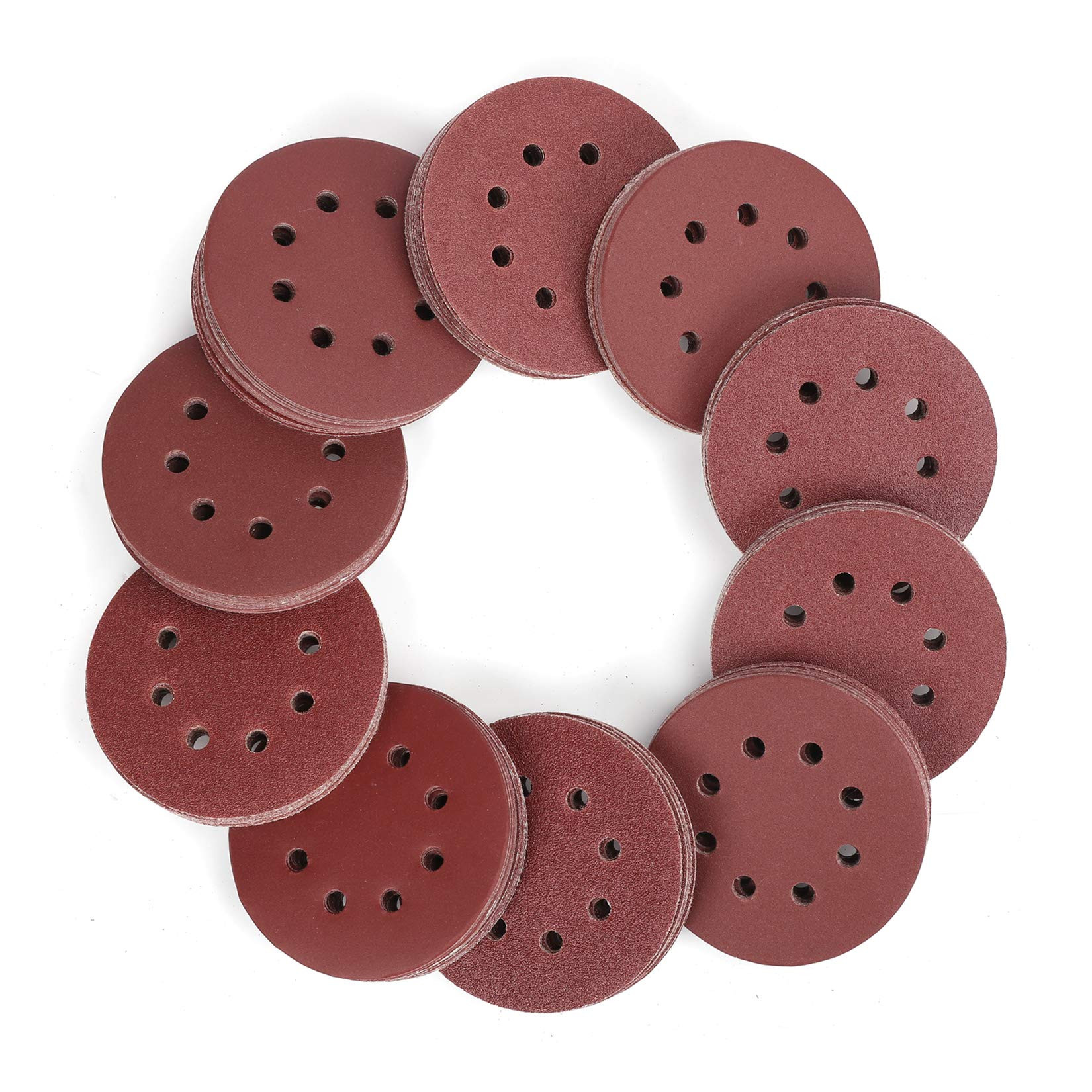 WORKPRO 150-piece Sanding Discs Set - 5-Inch 8-Hole Sandpaper 10 Grades Include 60, 80, 100, 120,... | Amazon (US)
