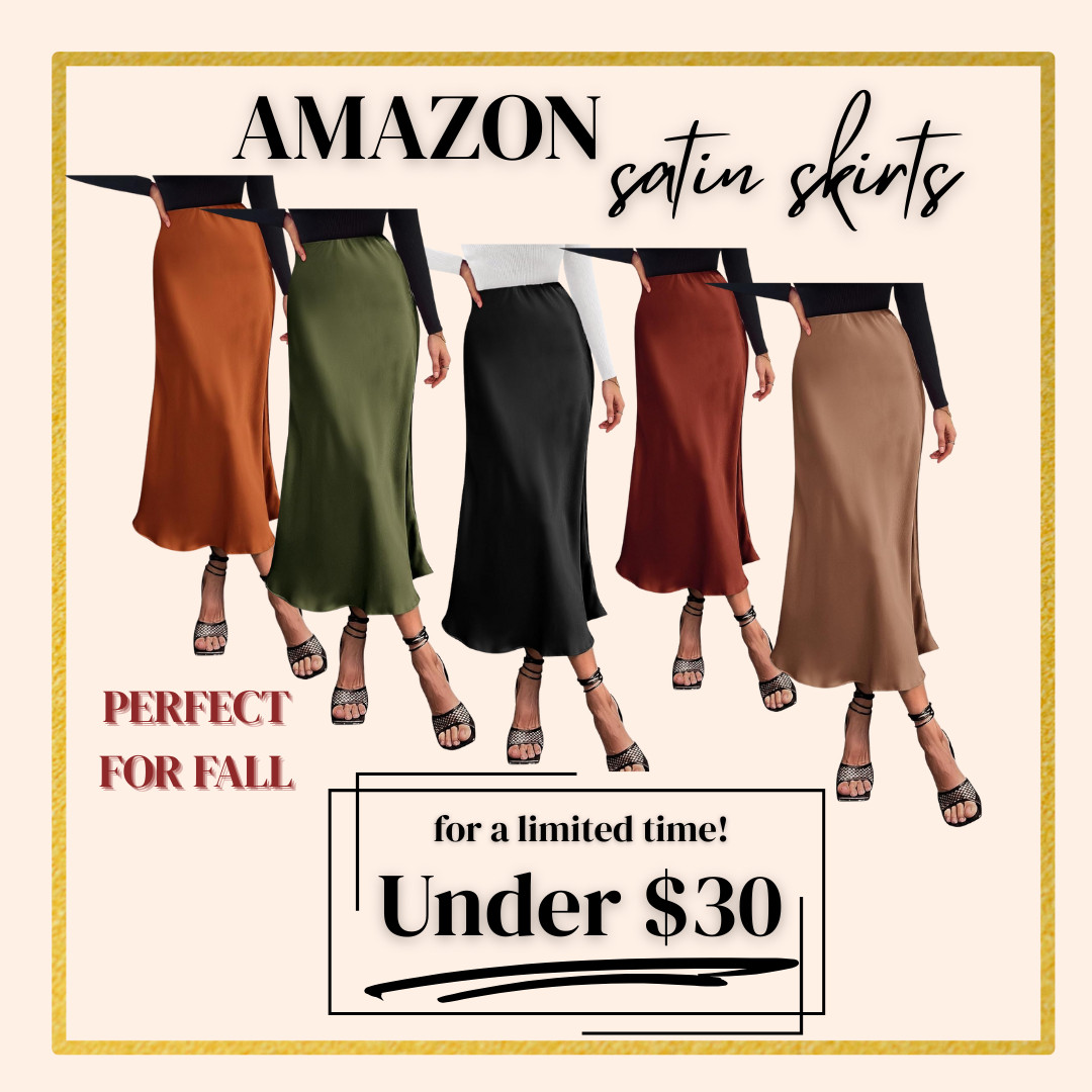 Fall will be here soon! Start getting your wardrobe staples ready with these satin skirts from amazon. The perfect summer to fall transition piece! 

#summertofall #satinskirt #amazon #sale #salealert #under30 #ootd  

 #LTKSeasonal #LTKFindsUnder50 #LTKStyleTip