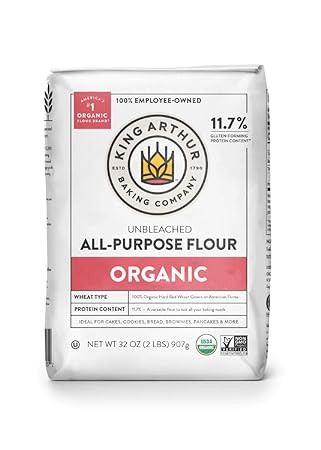 King Arthur, 100% Organic All-Purpose Flour Unbleached, Non-GMO Project Verified, No Preservative... | Amazon (US)