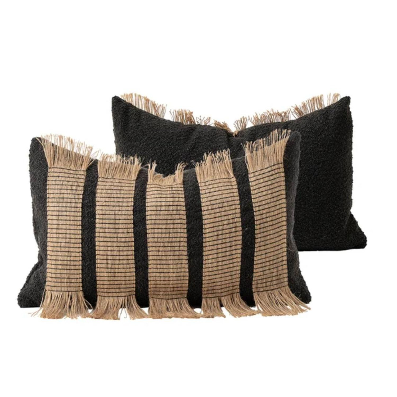MOCOFO Handwoven Jute Cotton Striped Pillow Covers, Wabi Sabi Boho Farmhouse Decorative Throw Cus... | Amazon (US)