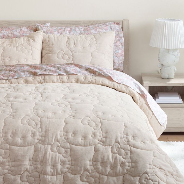 Hello Kitty® Heritage Linen Cotton Quilt | Pottery Barn Teen