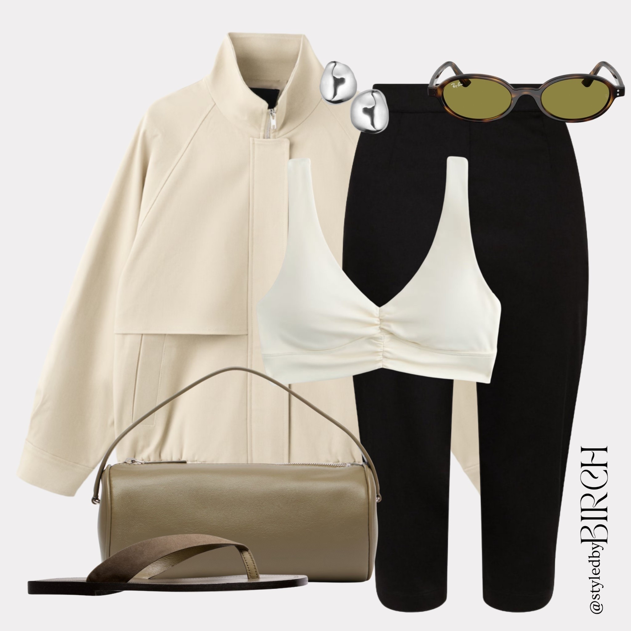 You loved the last capri pants look so here is another one🤍

This is exactly what I would wear for a summer day out running errands. The cream bralette under that lightweight jacket, black capri pants and thong sandals… super chic but completely comfortable. Effortless dressing at its best.

#ootd #outfitinspo #capripants #summerstyle #chicstyle

Tags 🏷️
Cream lightweight zip jacket, cream ruched bralette top, black capri trousers, khaki leather cylinder bag, brown leather flip flops, silver sculptural earrings, tortoiseshell oval sunglasses

#LTKsummer #LTKeurope #LTKpetite