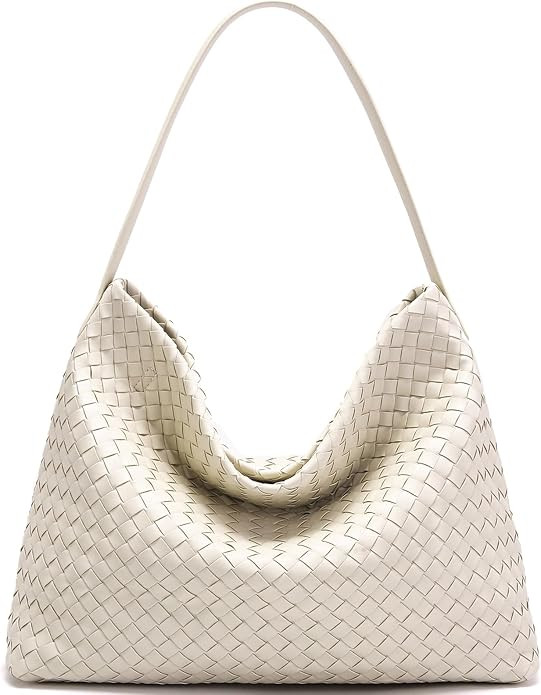 Suede Woven Tote Bag for Women: Handwoven Vegan Leather Purse & Pockets for Style & Travel - Adju... | Amazon (US)
