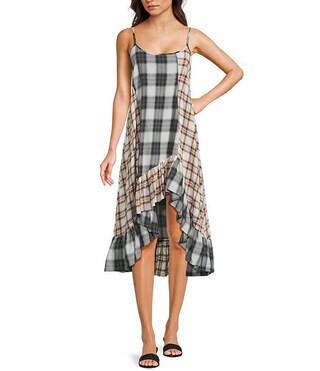 C&V Chelsea & Violet Asymmetrical Ruffle Tiered Patch Work Dress | Dillard's | Dillard's