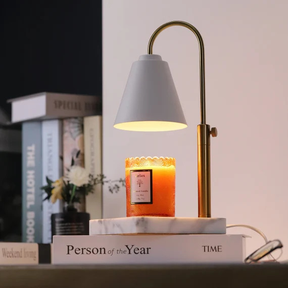 LUXGARDEN Candle Warmer Lamp - Natural White Marble - Goes Well with Scented Aromatic Candles | Etsy (US)