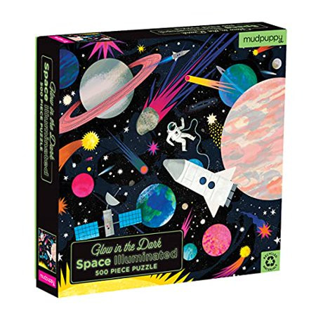 Mudpuppy Space Illuminated Piece Glow in Dark Jigsaw Puzzle Kids Families Family Puzzle with Glow in | Walmart (US)