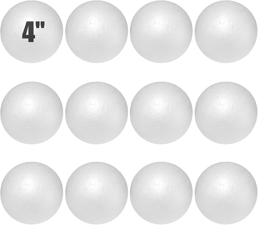 Styrofoam Balls 4 Inch,12PC Large White Foam Balls for Crafts, DIY Craft Giant Foam Ball for Home... | Amazon (US)