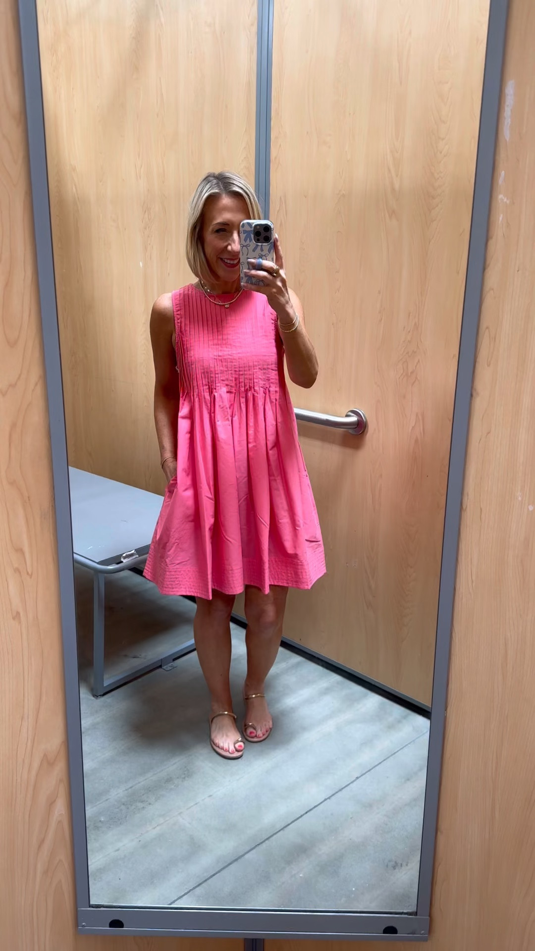 Walmart - in store try-on. Sleeveless Pleated Mini Dress - size XS. $34. 2 colors.

#LTKSeasonal#LTKOver40 

 