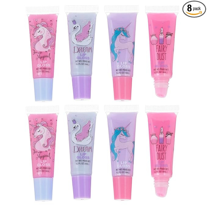EXPRESSIONS 8pc Lip Gloss Set - Flavored Tubes, Non-Toxic Kid-Friendly, Sweet Scented Holiday Gif... | Amazon (US)