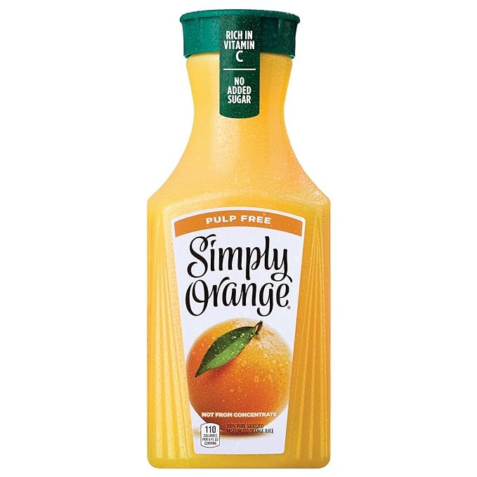 Simply Orange Juice, 52 fl oz, 100% Juice Not from Concentrate, Pulp Free | Amazon (US)
