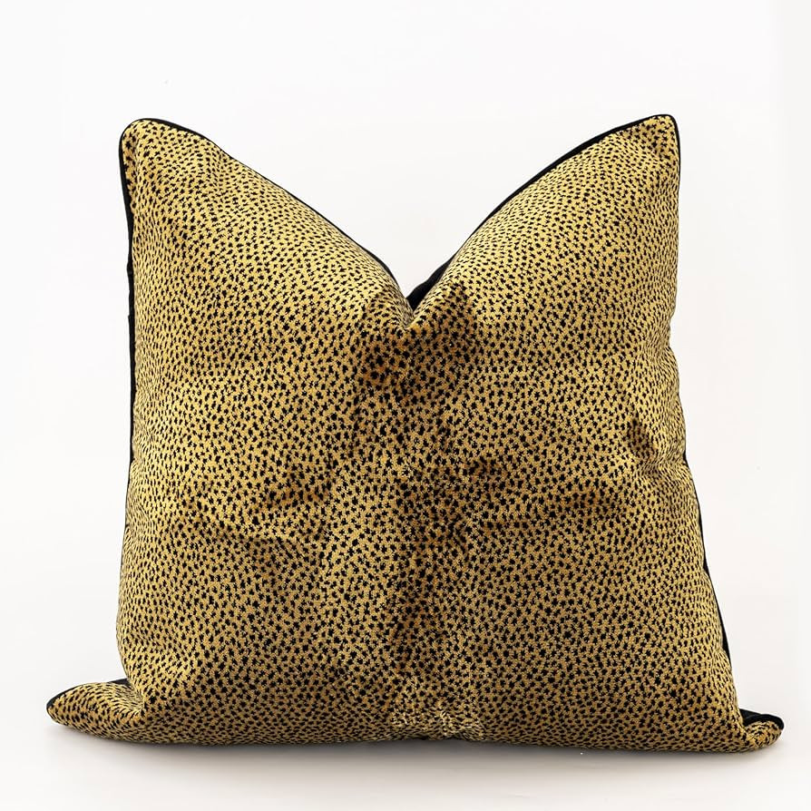 1pc luxury palace royal contemporary pillow cover, Leopard dot black and gold animal pattern sing... | Amazon (US)