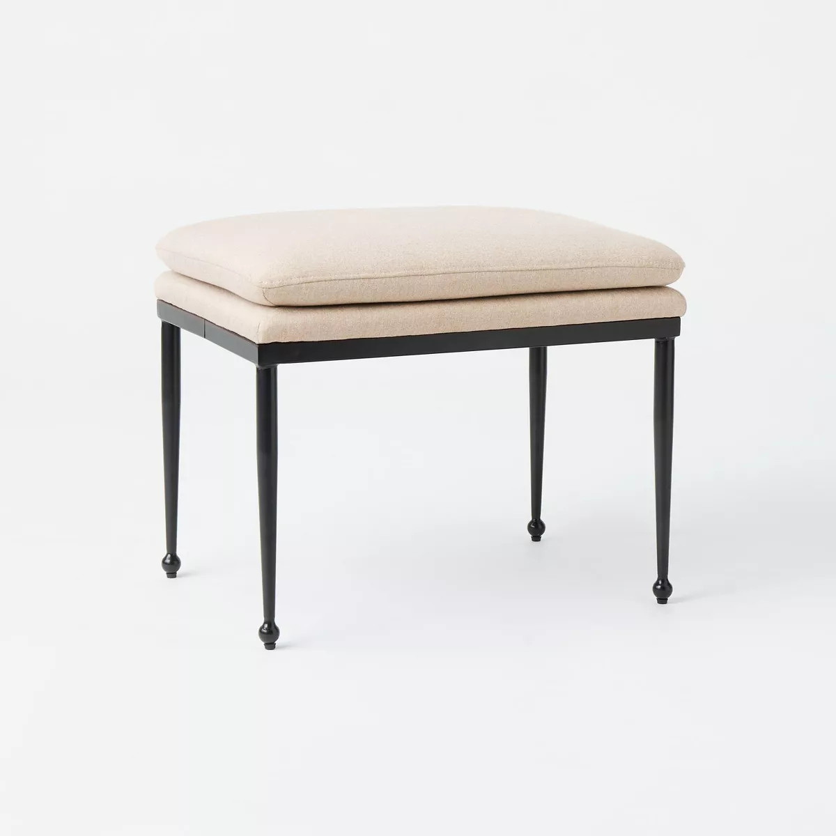 Edgehill Pillow Top Ottoman with Metal Legs Beige - Threshold™ designed with Studio McGee | Target