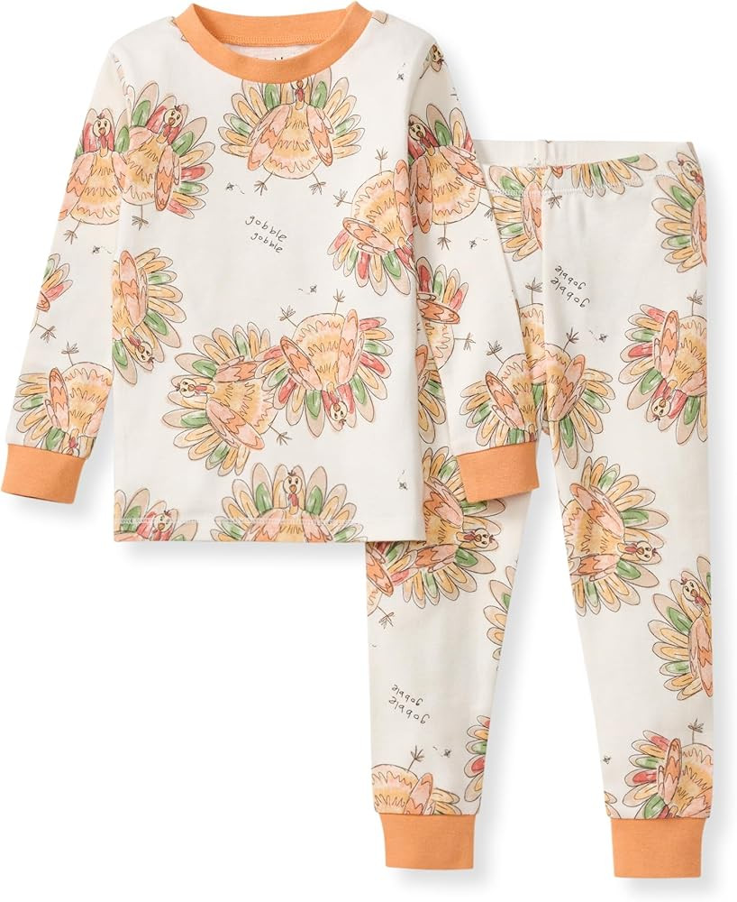 Burt's Bees Baby Girls' Pajamas, 2-Piece Long Sleeve Tee and Pants Organic Cotton PJ Set | Amazon (US)